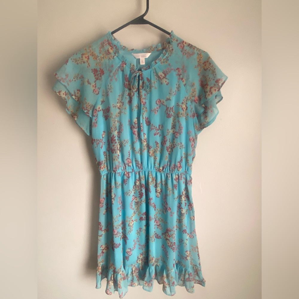 LC Lauren Conrad Floral Blue Dress